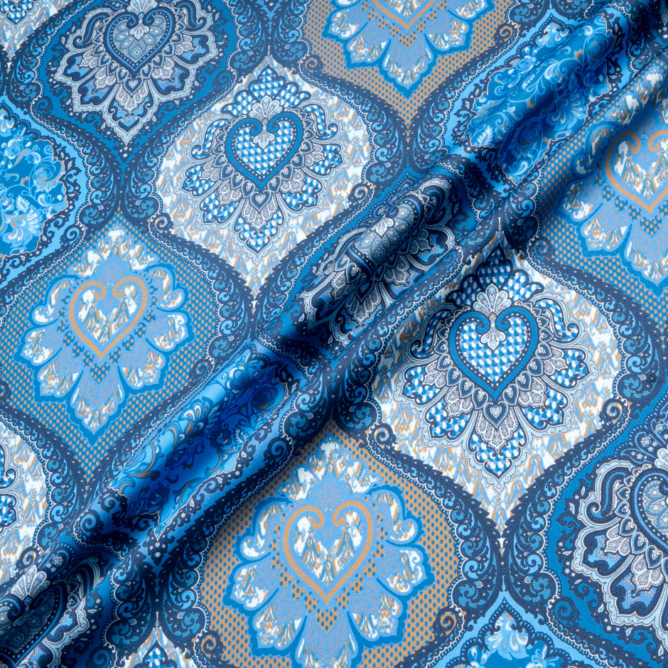 Blue Geometric Printed Luxury Cotton
