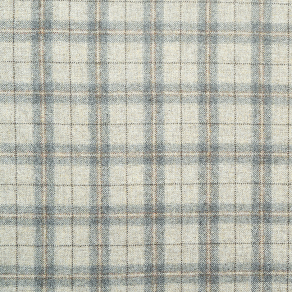 Oatmeal & Grey Checkered Cashmere, Mohair & Silk Suiting
