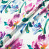 Pink & Blue Abstract Floral Printed Silk Marocain Crêpe