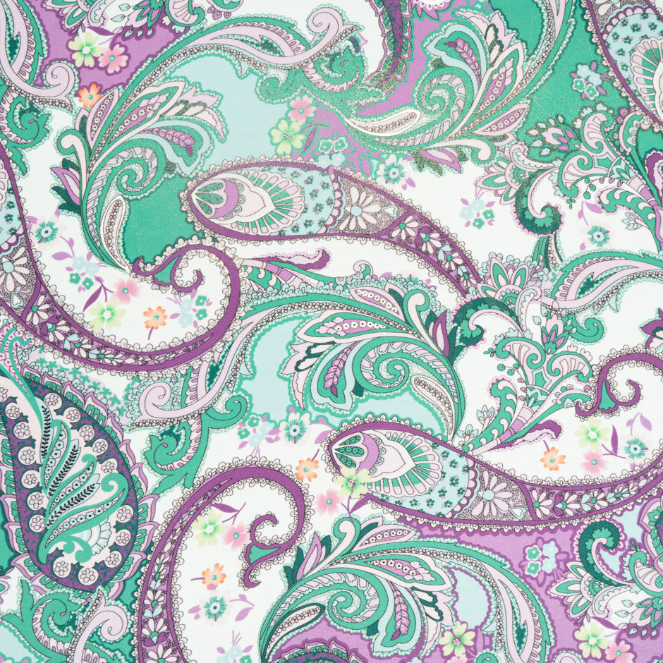 Green & Pink Vision Printed Silk Crêpe
