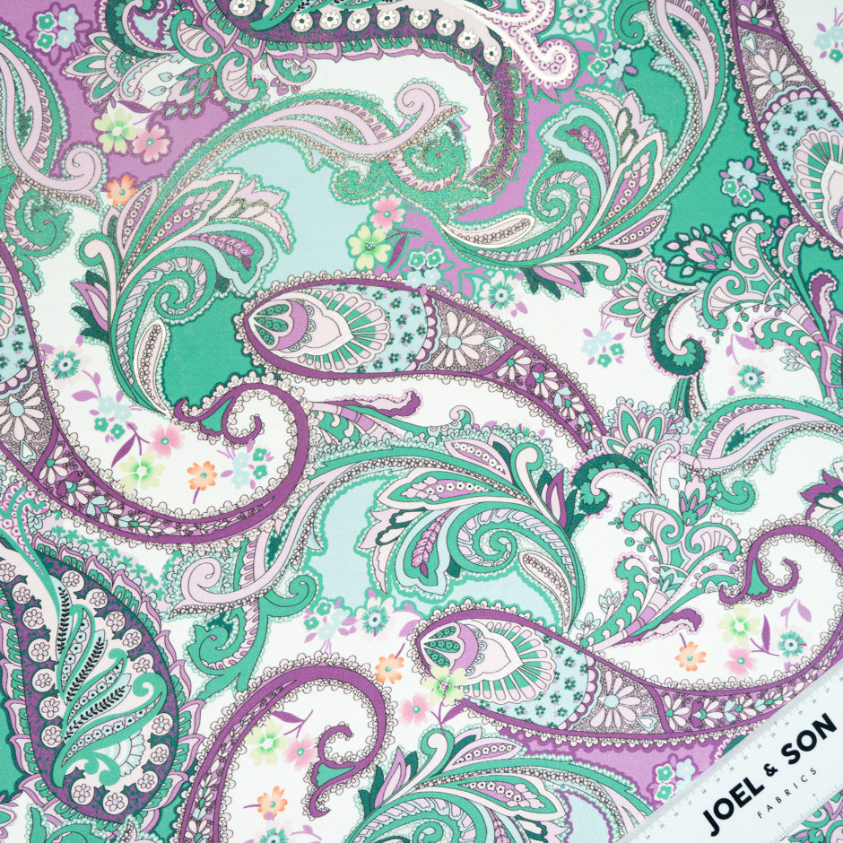Green & Pink Vision Printed Silk Crêpe