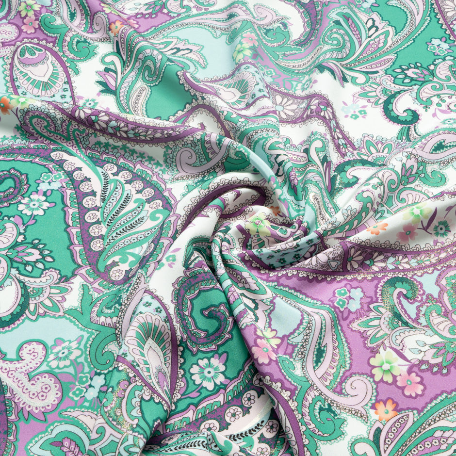 Green & Pink Vision Printed Silk Crêpe