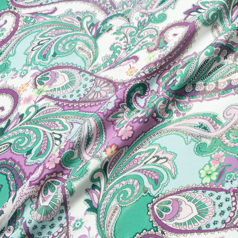 Green & Pink Vision Printed Silk Crêpe