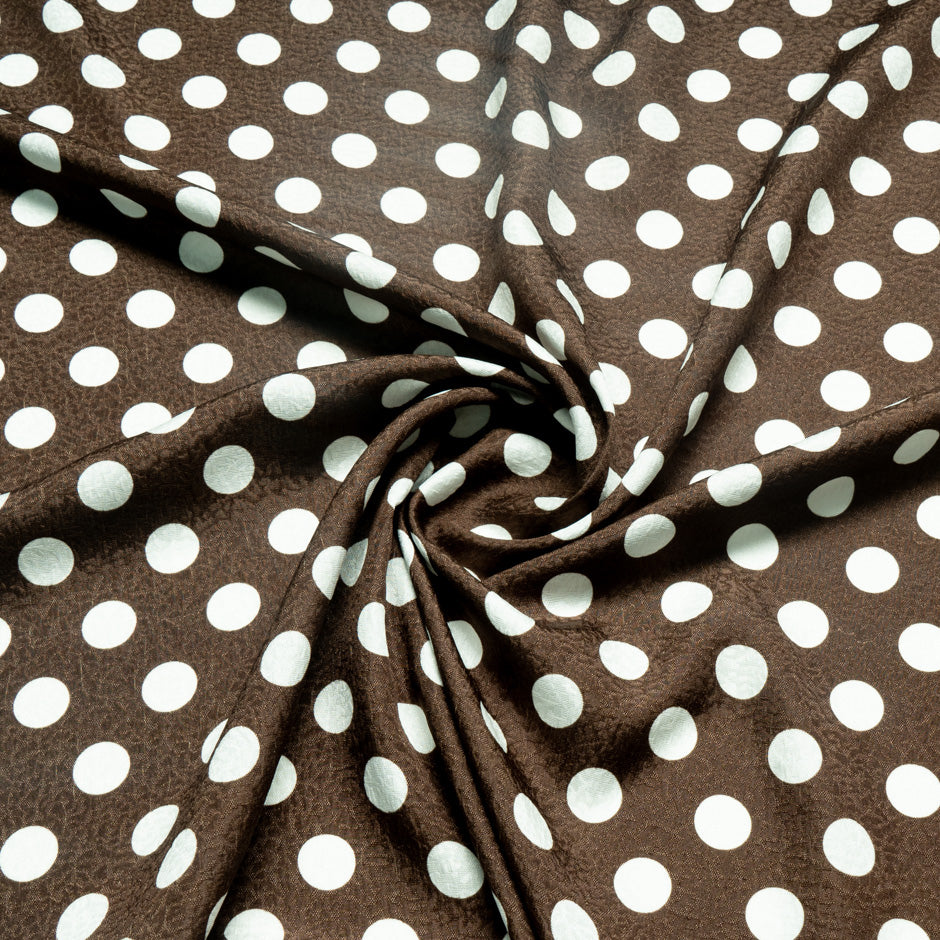 White Spotted Brown Silk Cloqué (A 2.70m Piece)