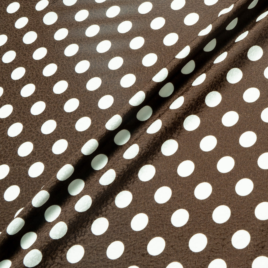 White Spotted Brown Silk Cloqué (A 2.70m Piece)