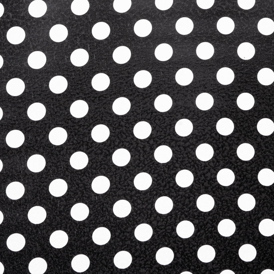 White Spotted Black Silk Cloqué