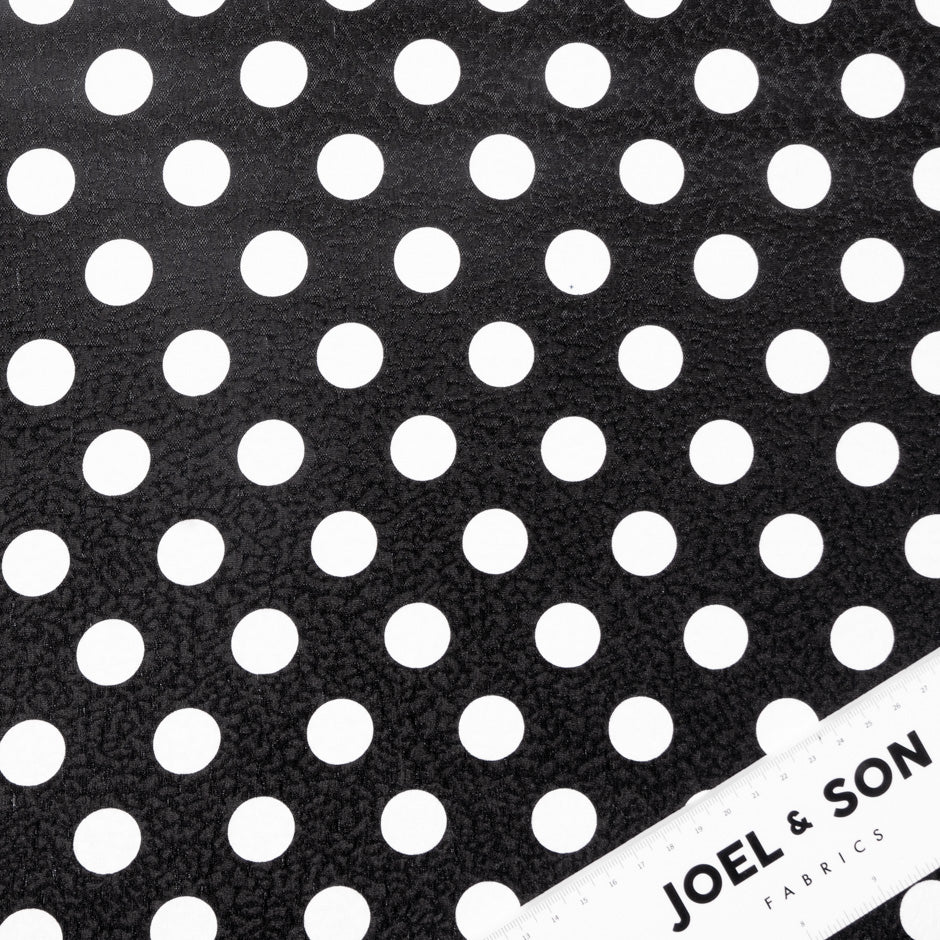 White Spotted Black Silk Cloqué