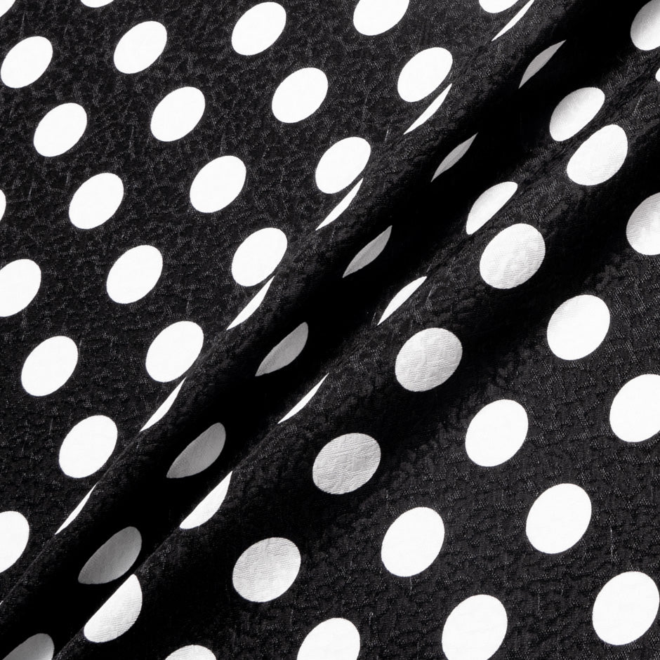 White Spotted Black Silk Cloqué
