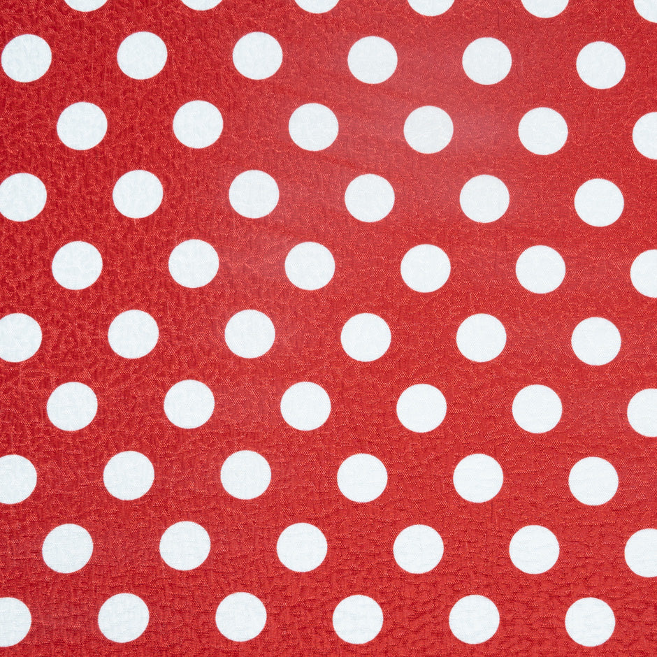 White Spotted Red Silk Cloqué
