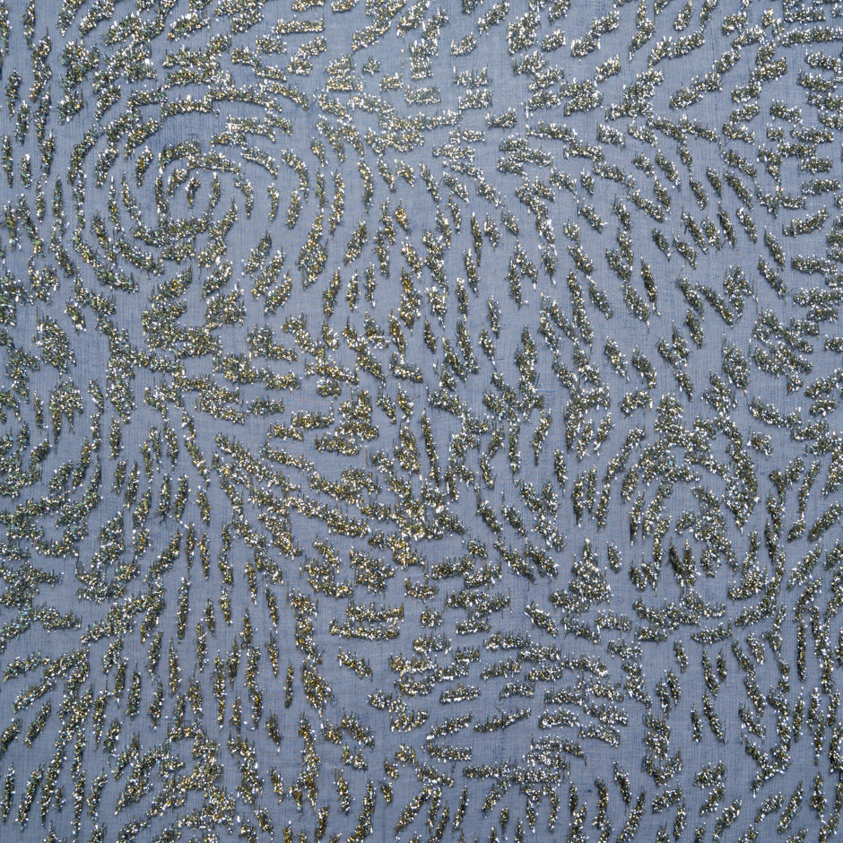 Midnight Blue Metallic Chiffon