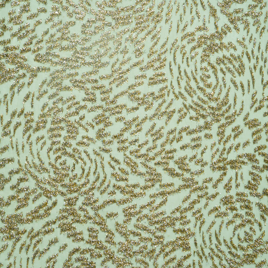 Pistachio Green Metallic Chiffon