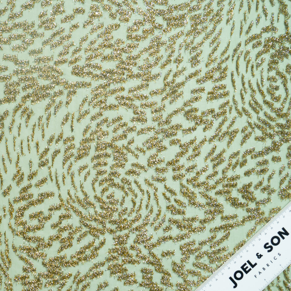 Pistachio Green Metallic Chiffon