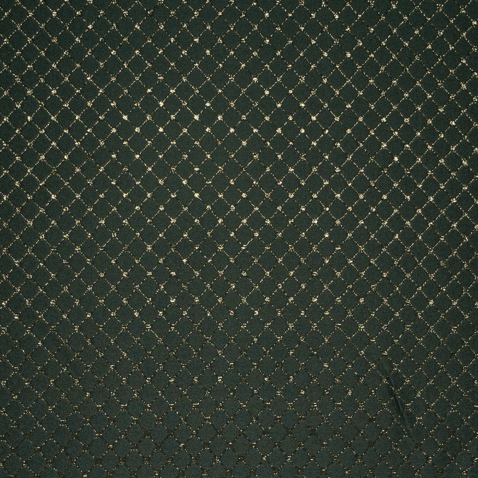 Forest Green Metallic Lattice Brocade