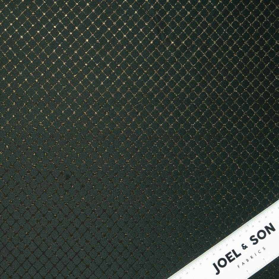 Forest Green Metallic Lattice Brocade