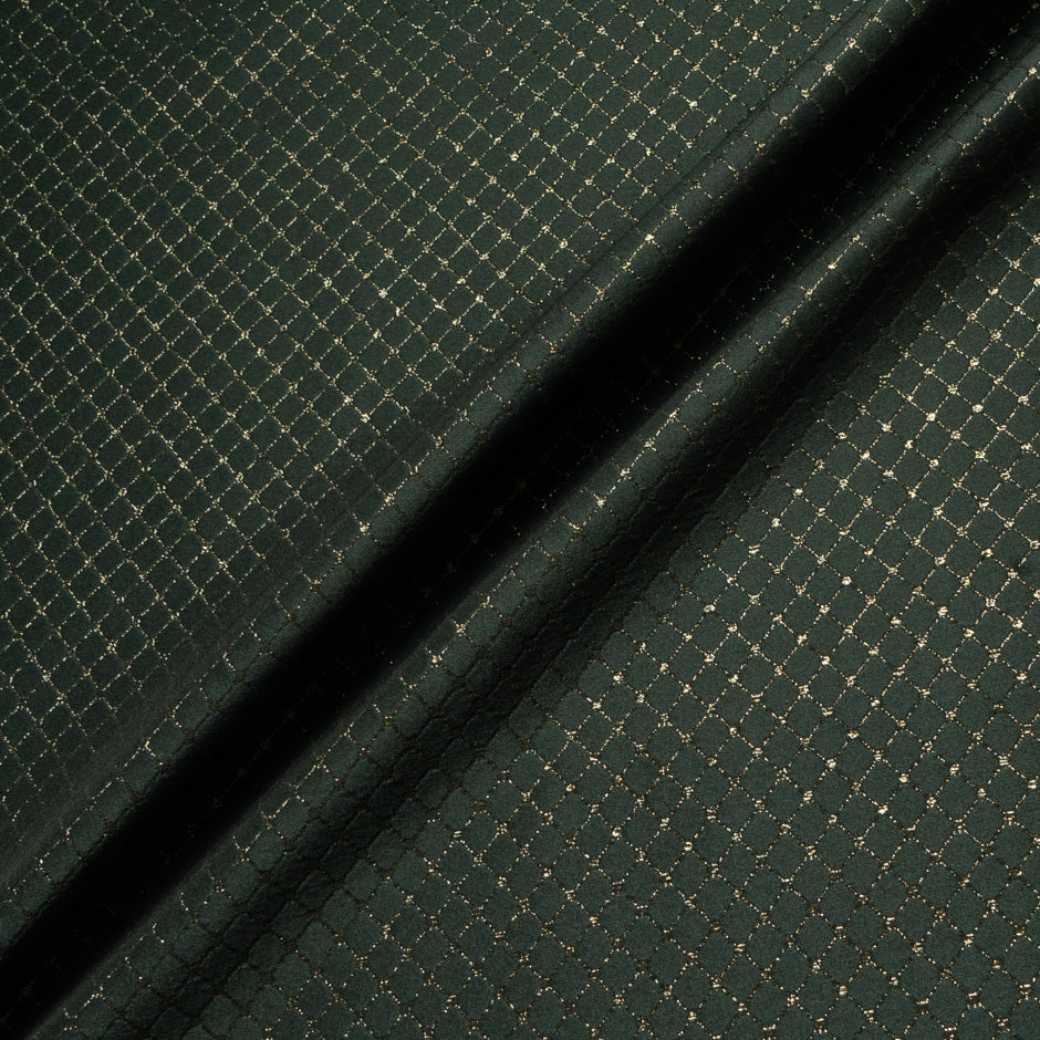 Forest Green Metallic Lattice Brocade