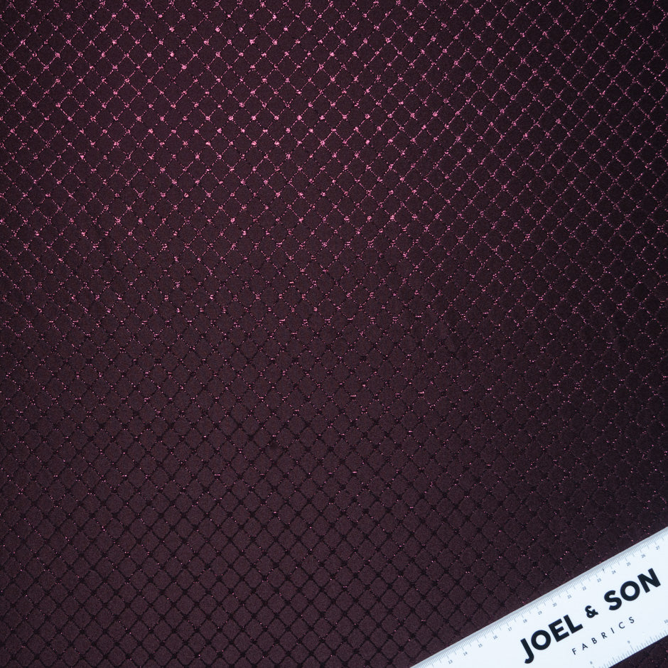 Bordeaux Metallic Lattice Brocade