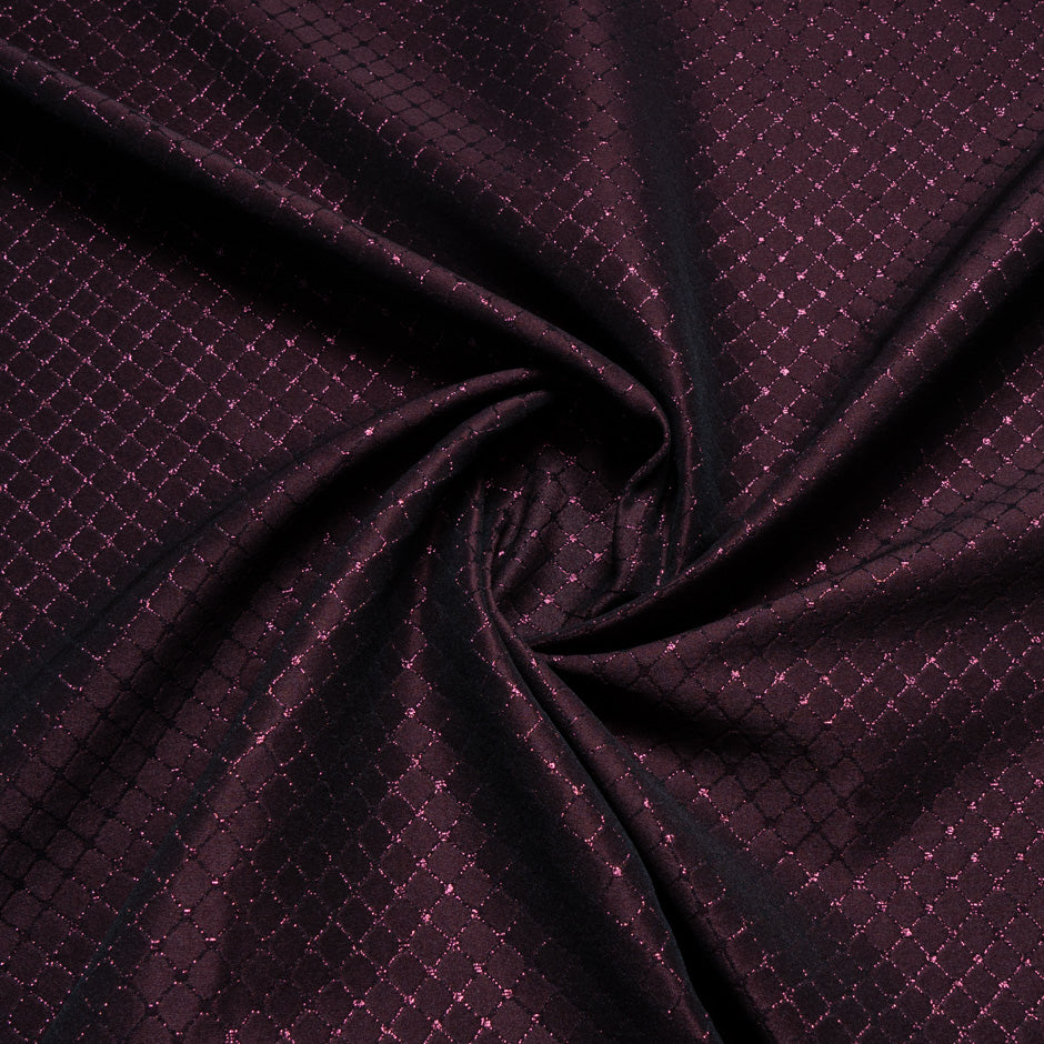 Bordeaux Metallic Lattice Brocade