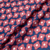 Red Floral Printed Blue Linen