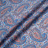 Blue & Red Paisley Printed Pure Linen