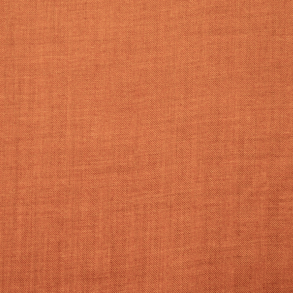 Burnt Orange Herringbone Wool & Silk Shirting