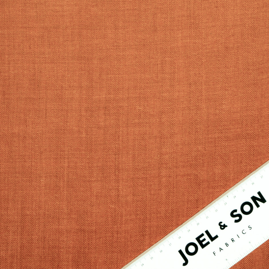 Burnt Orange Herringbone Wool & Silk Shirting
