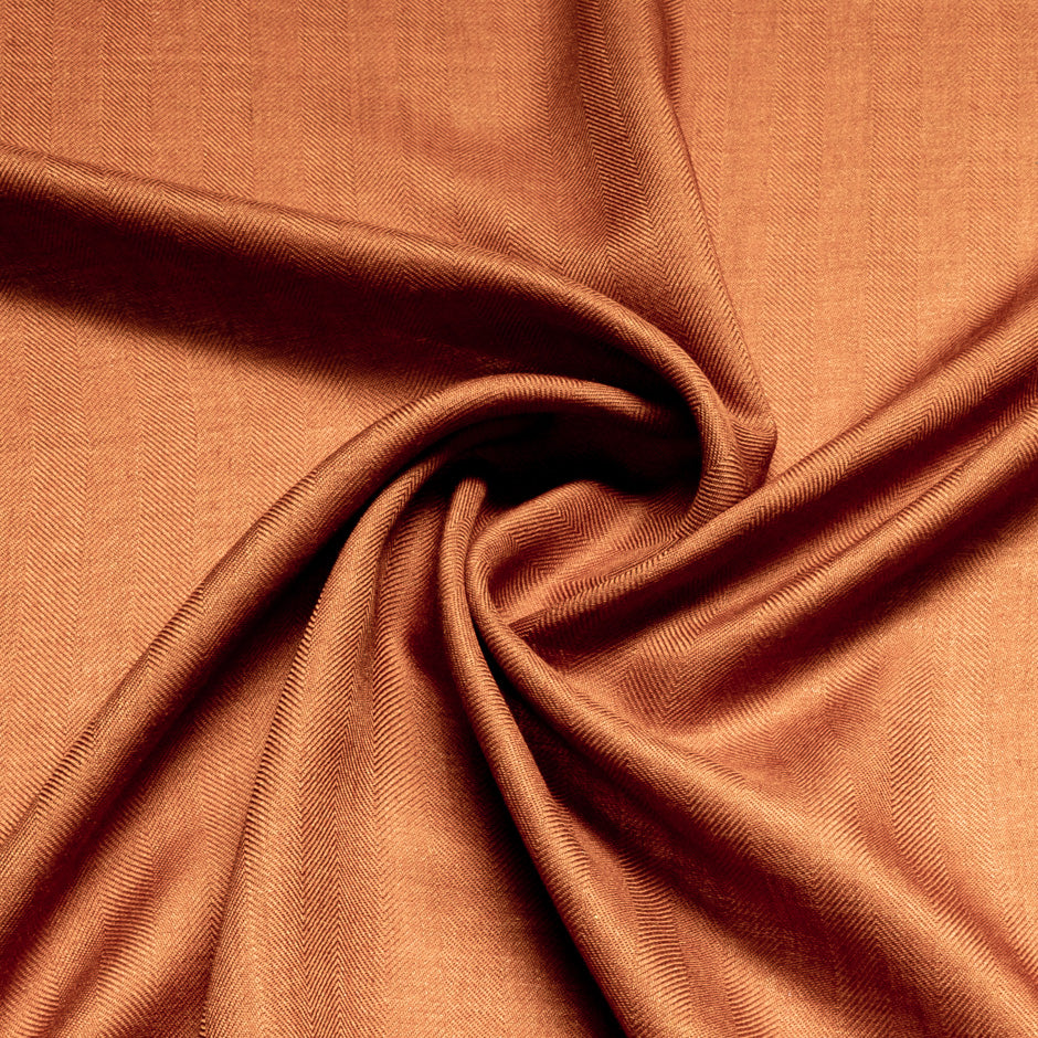 Burnt Orange Herringbone Wool & Silk Shirting