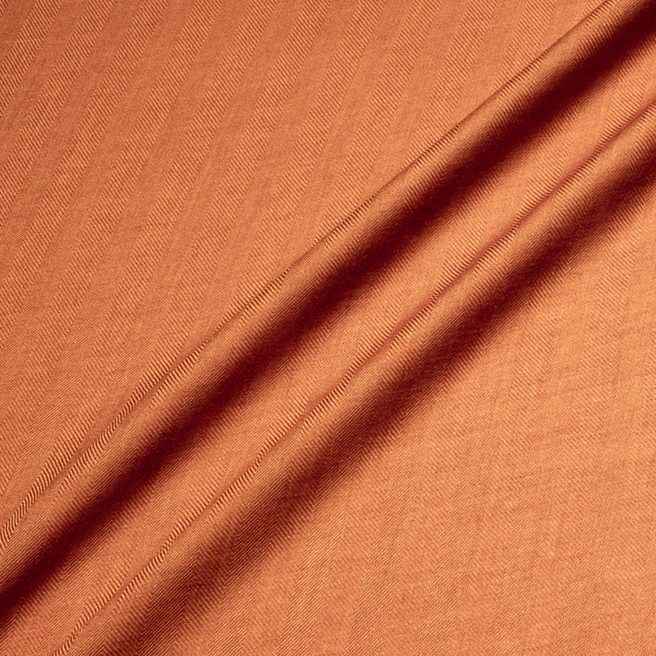 Burnt Orange Herringbone Wool & Silk Shirting
