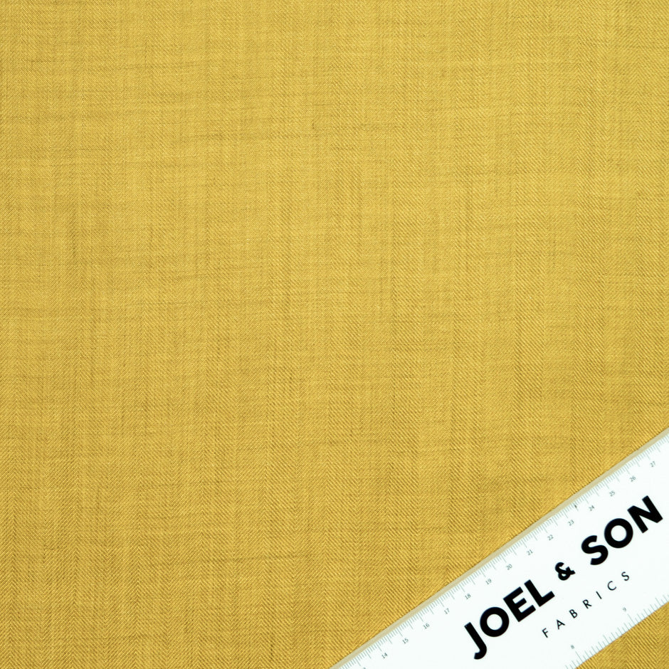 Butterscotch Yellow Herringbone Wool & Silk Shirting