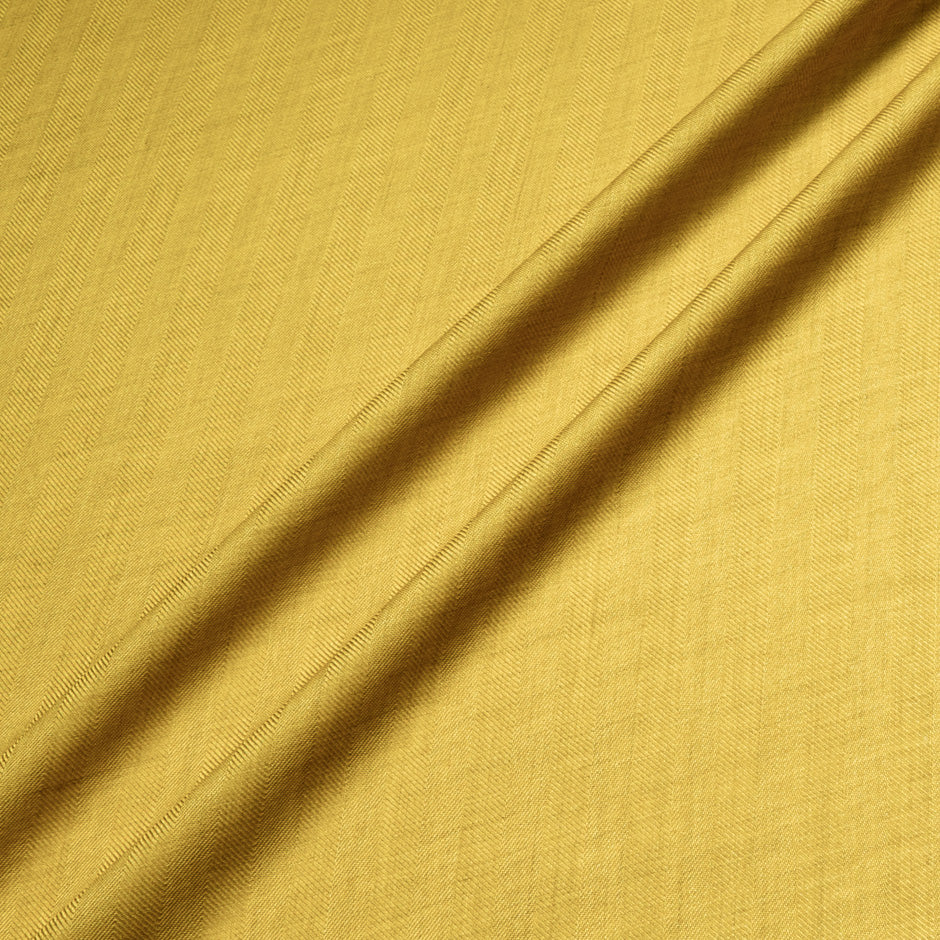 Butterscotch Yellow Herringbone Wool & Silk Shirting