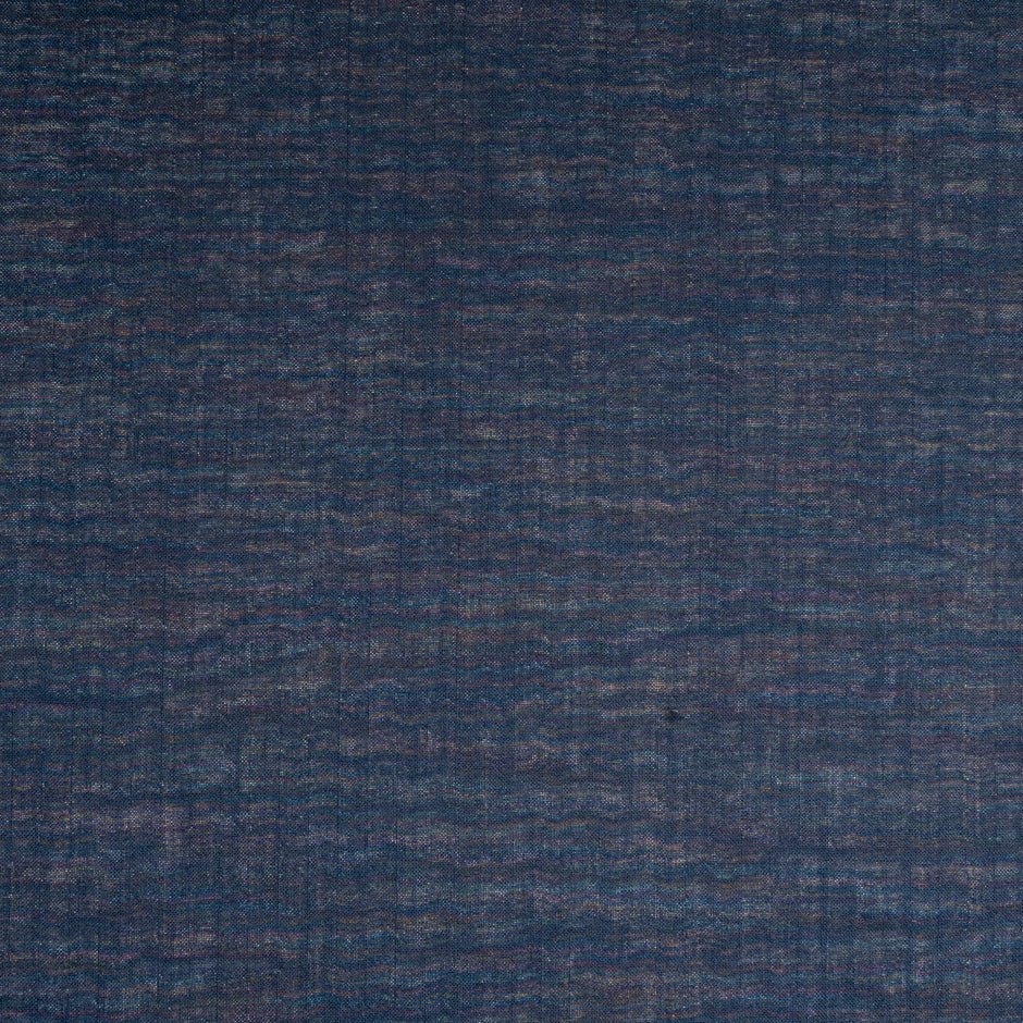 Blue & Multi Double Faced Linen Shirting