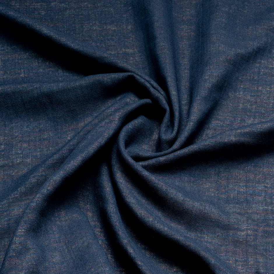 Blue & Multi Double Faced Linen Shirting