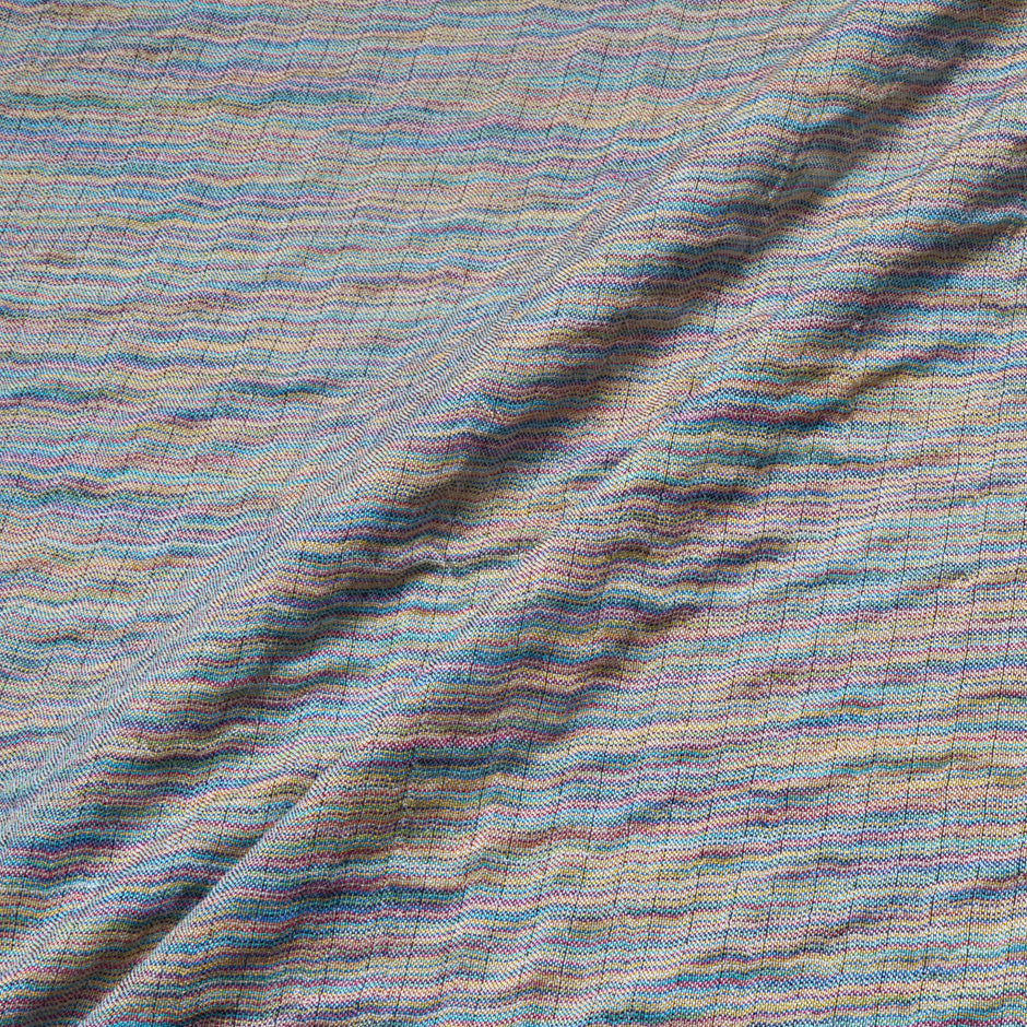 Blue & Multi Double Faced Linen Shirting