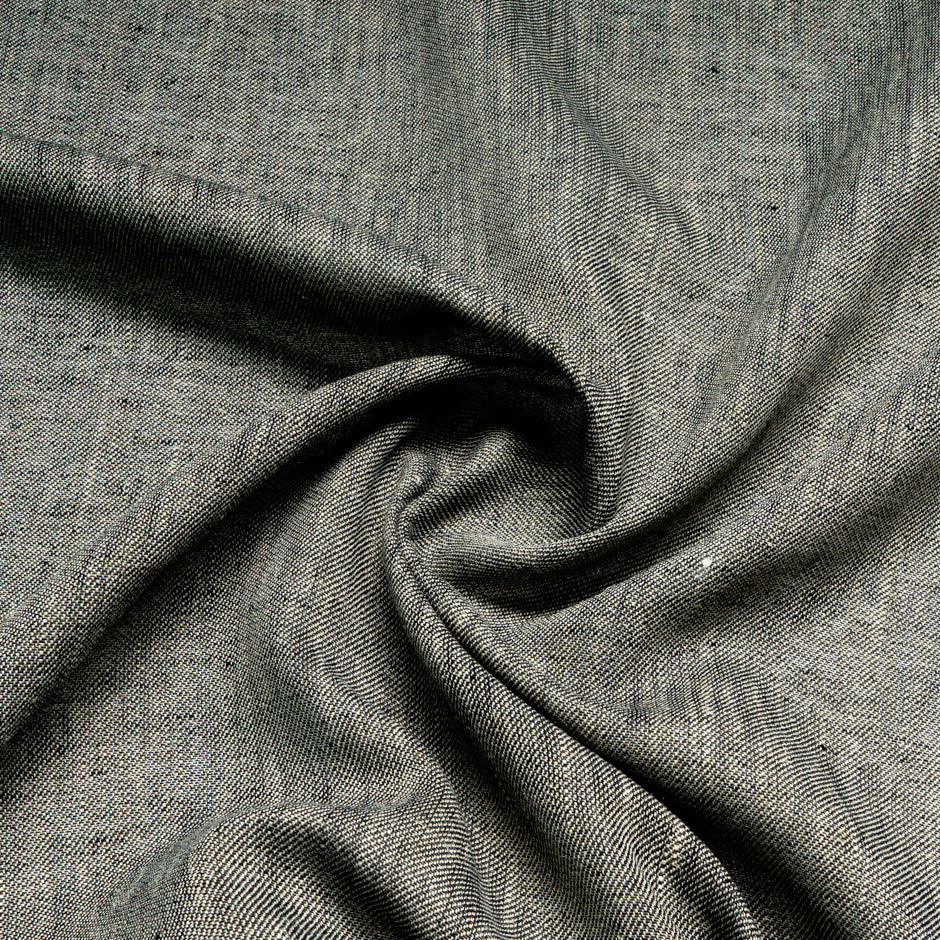 Dark Grey Woven Pure Linen