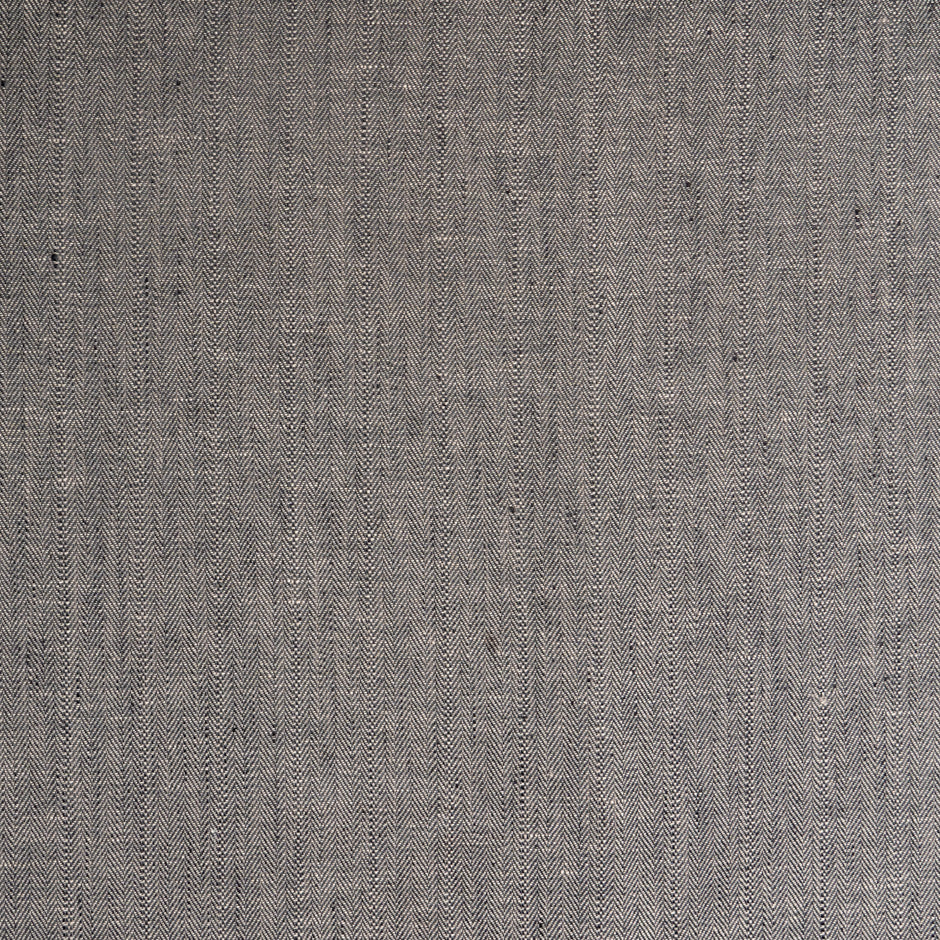 Brown/Grey Double-Sided Herringbone Linen