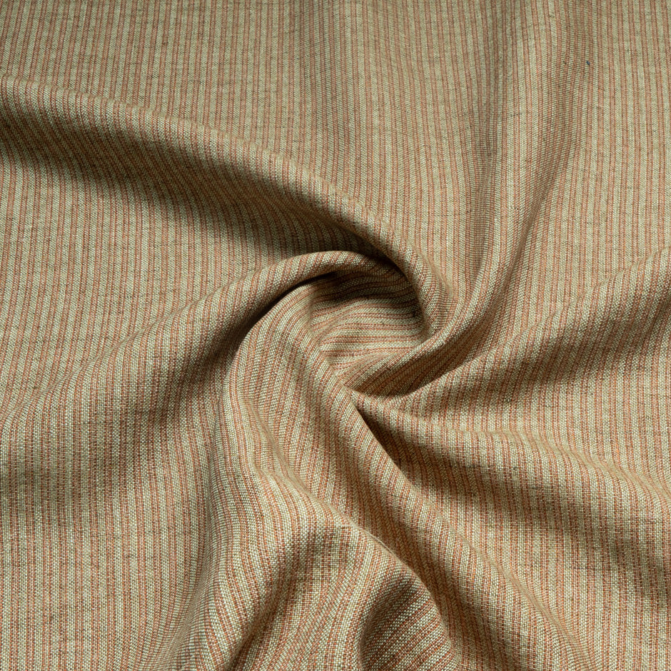 Red Striped Soft Brown Pure Linen