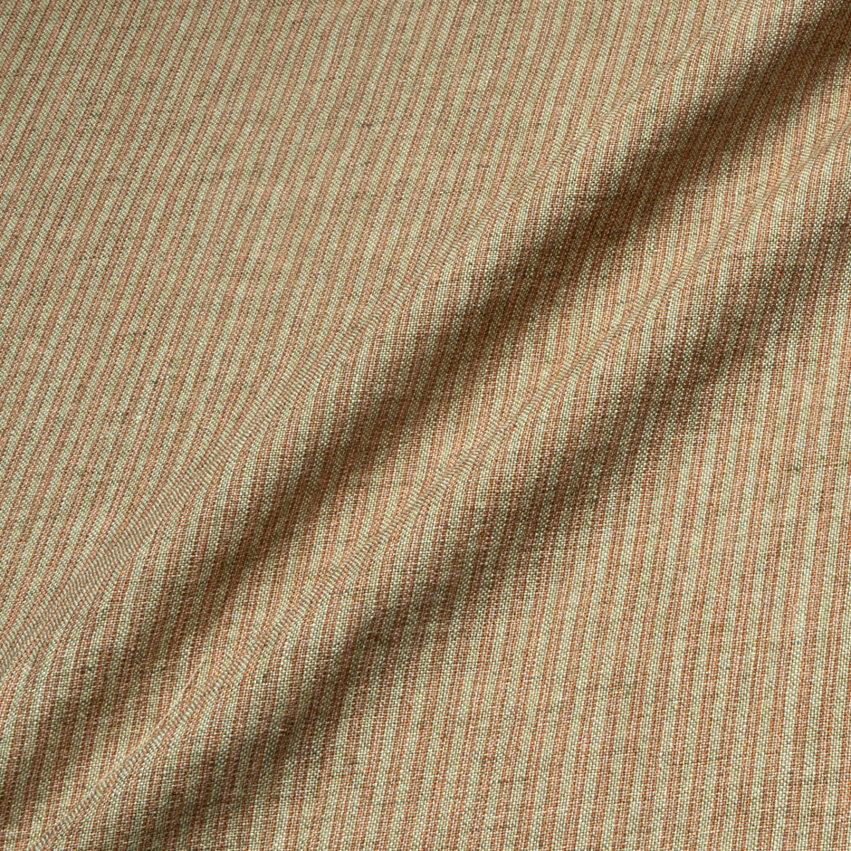 Red Striped Soft Brown Pure Linen