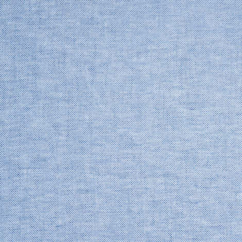 Blue & White 'Diamond' Patterned Pure Linen