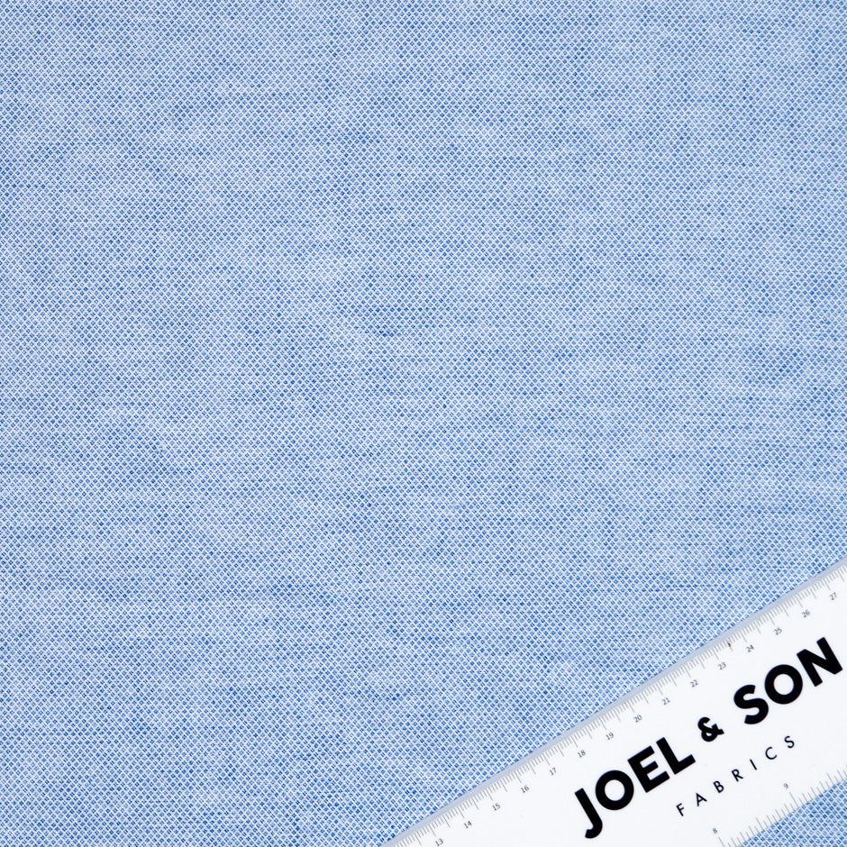 Blue & White 'Diamond' Patterned Pure Linen