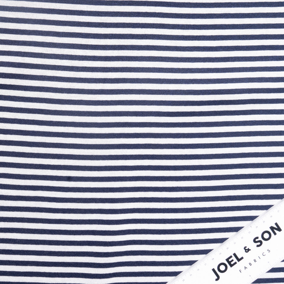 Navy Striped Double-Sided Jersey