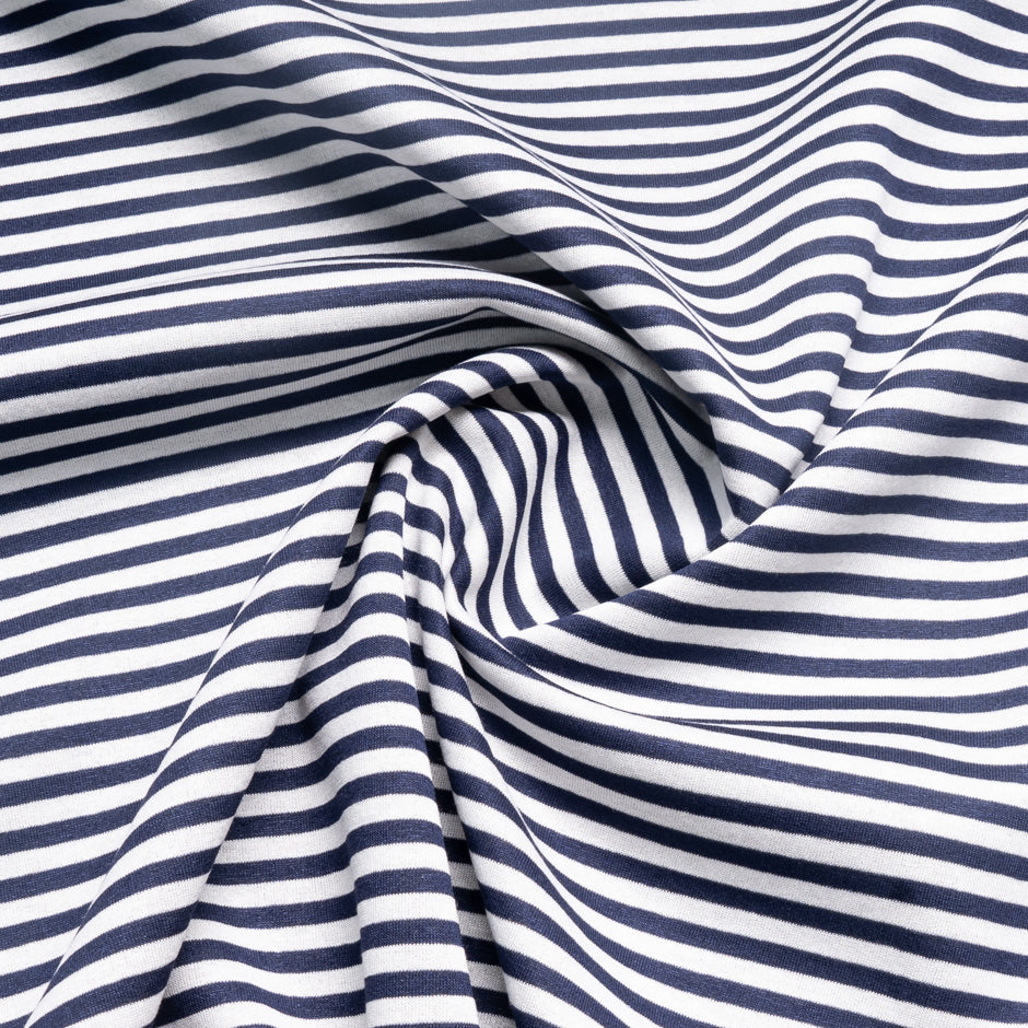 Navy Striped Double-Sided Jersey