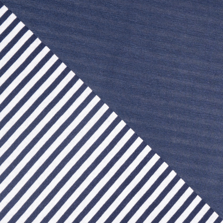 Navy Striped Double-Sided Jersey