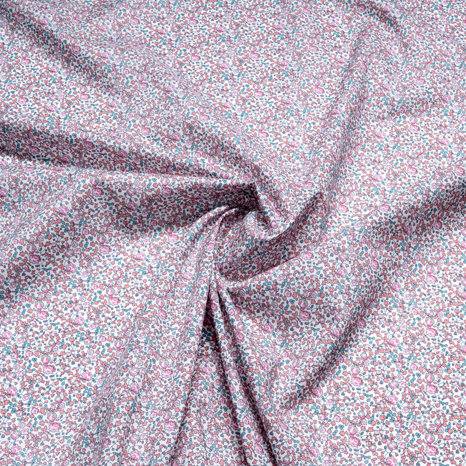 Pink Floral 'Eloise' Cotton Tana Lawn