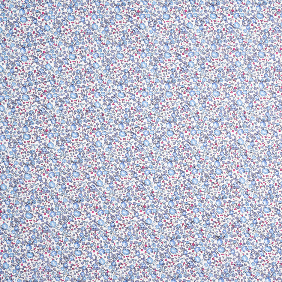Blue & Pink Floral 'Eloise' Cotton Tana Lawn