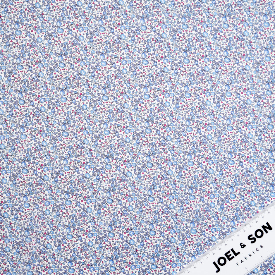 Blue & Pink Floral 'Eloise' Cotton Tana Lawn