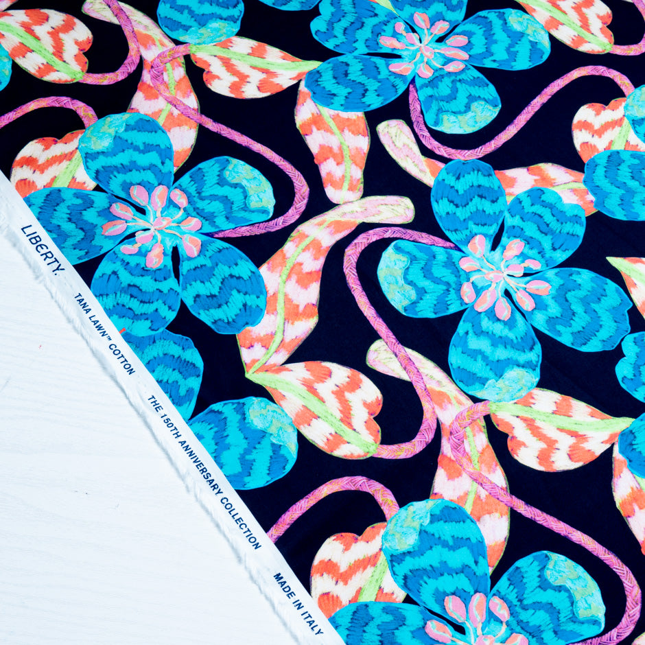 Blue 'Leading Lady' Liberty Cotton Tana Lawn