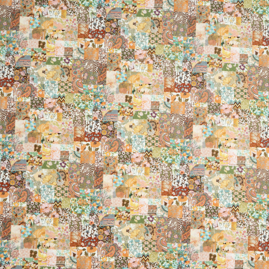 Orange 'Archive Patchwork' Liberty Cotton Tana Lawn