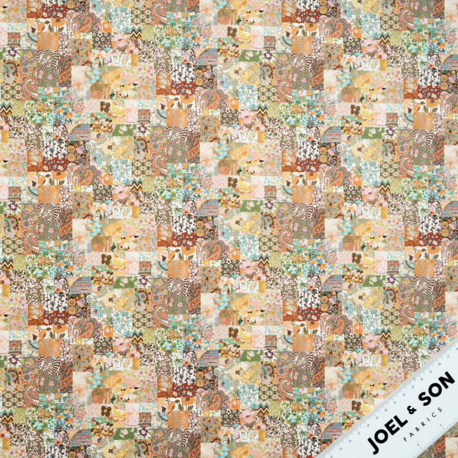 Orange 'Archive Patchwork' Liberty Cotton Tana Lawn