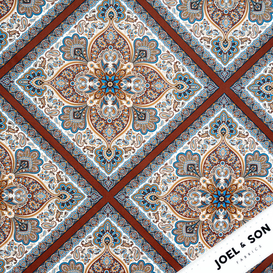 Brown 'Shawl Hall' Liberty Cotton Tana Lawn