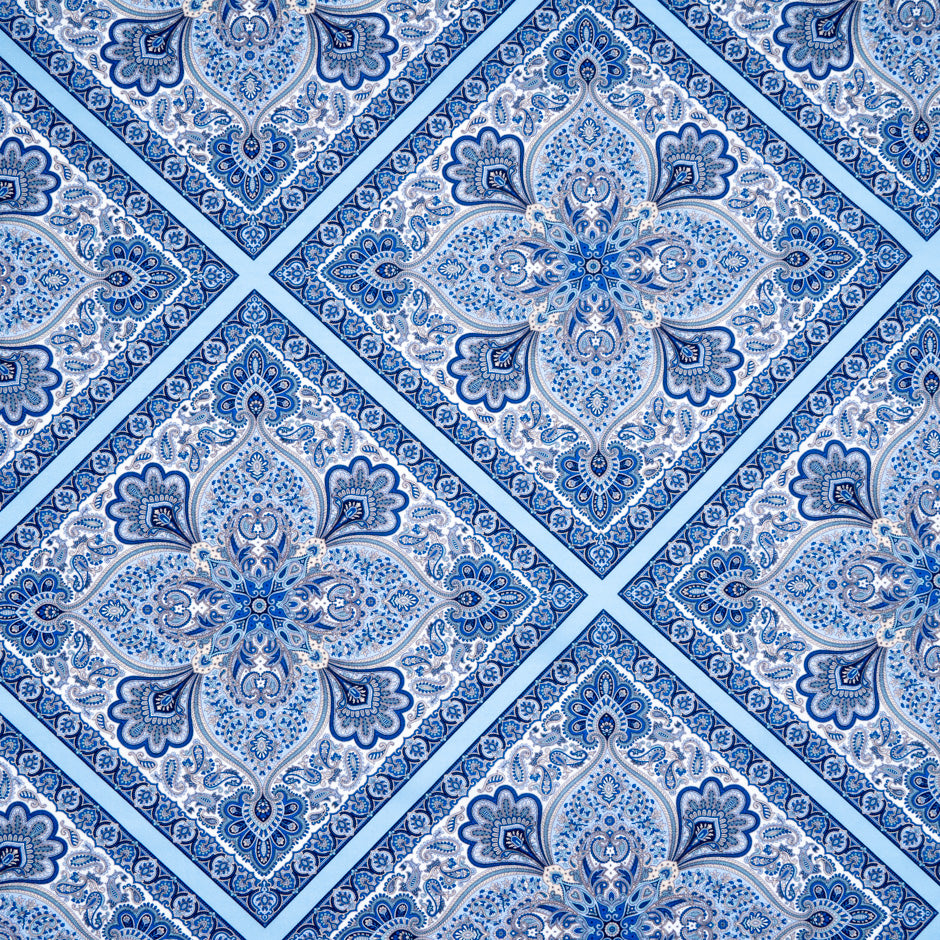 Blue 'Shawl Hall' Liberty Cotton Tana Lawn