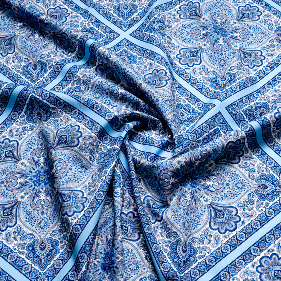 Blue 'Shawl Hall' Liberty Cotton Tana Lawn